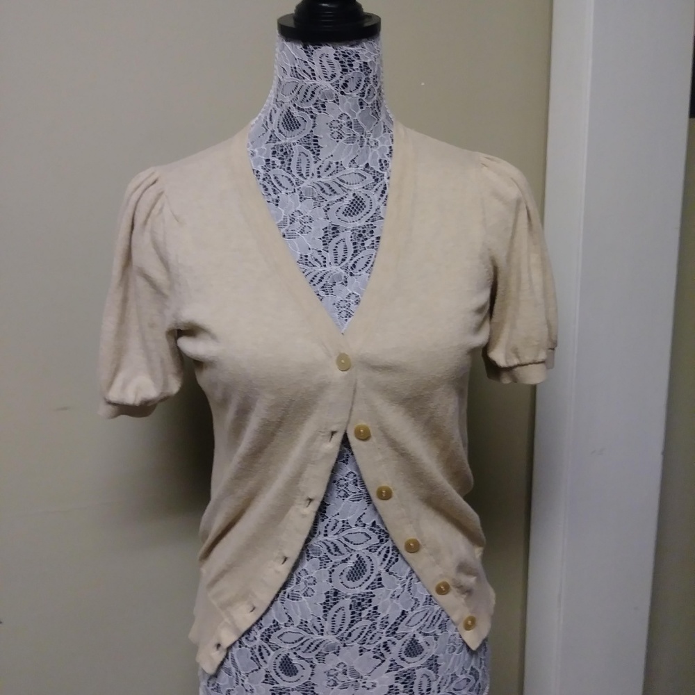 Ann Taylor Cardigan Cream Medium